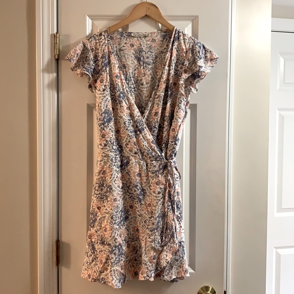 Adorable Flutter Sleeve Wrap Mini Dress